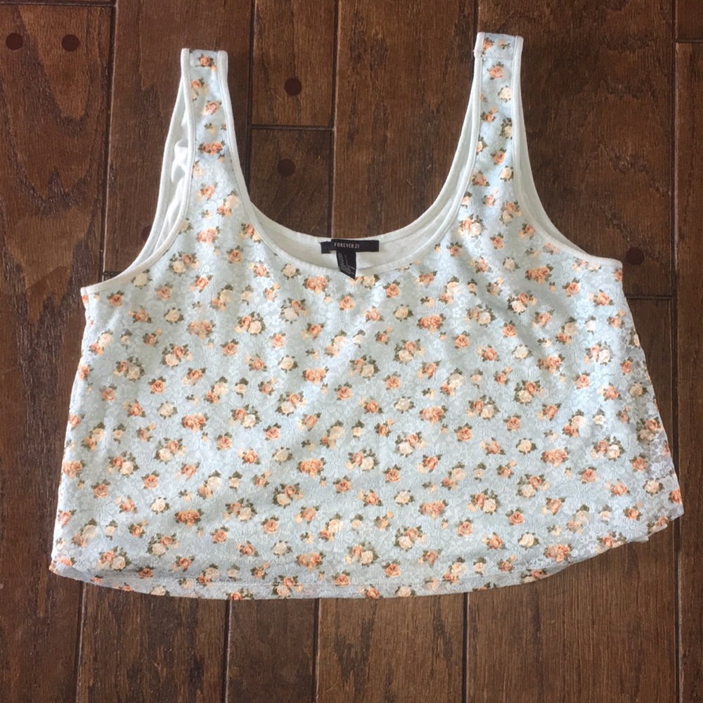 Forever 21 floral cropped tank